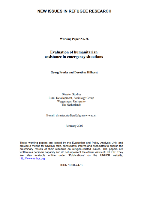 Disaster Studies Rural Development, Sociology Group Wageningen University The Netherlands 