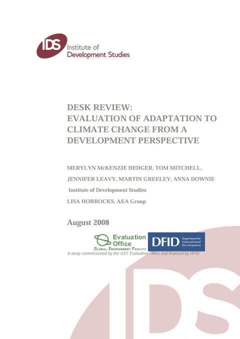 Cover Desk Review by GEF IEO 2008