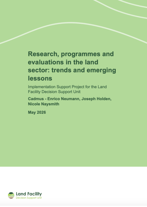 Research, programmes and evaluations in the land sector