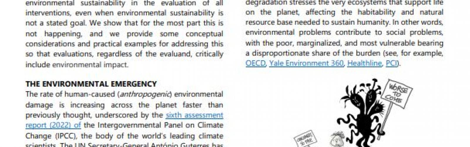 EvalSDGs INSIGHT # 14: Mainstreaming Environmental Sustainability in ...